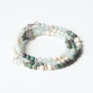 bracelets , collier, chaine de cheville, turquoise Africaine,amazonite.pierres fine et argent 925