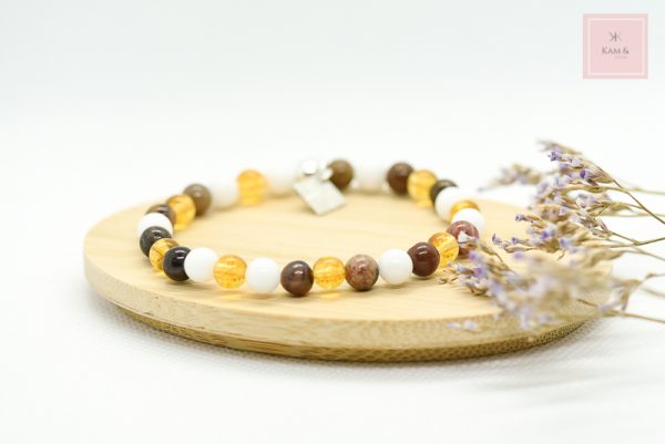 bracelet Kam & léon labradorite pierres naturelles et argent 925. modèle Hauméa