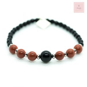 bracelet en pierres naturelles de jaspe rouge naturelles