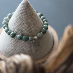 Bracelet Hauméa en pierres naturelles de jade vert. kam & Léon