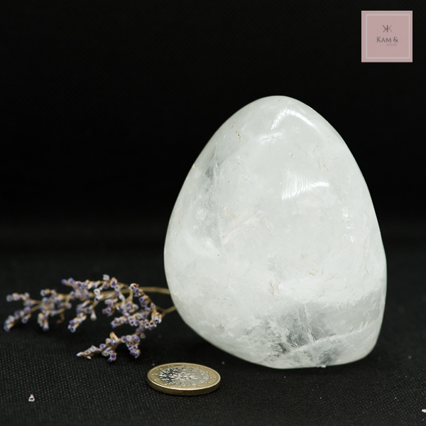 bloc polie quartz blanc, cristal de roche , belle qualité A