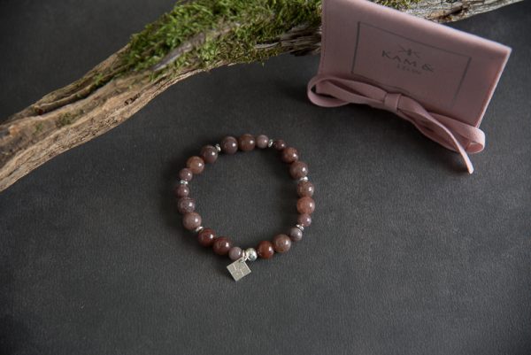 BRACELET HAUMEA EN PIERRE D'AVENTURINE ROSE – Image 2