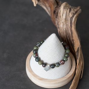 BRACELET HOMME EN PIERRE DE JASPE SANG DE DRAGON