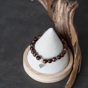 bracelet homme en pierres naturelles d' oeil de taureau